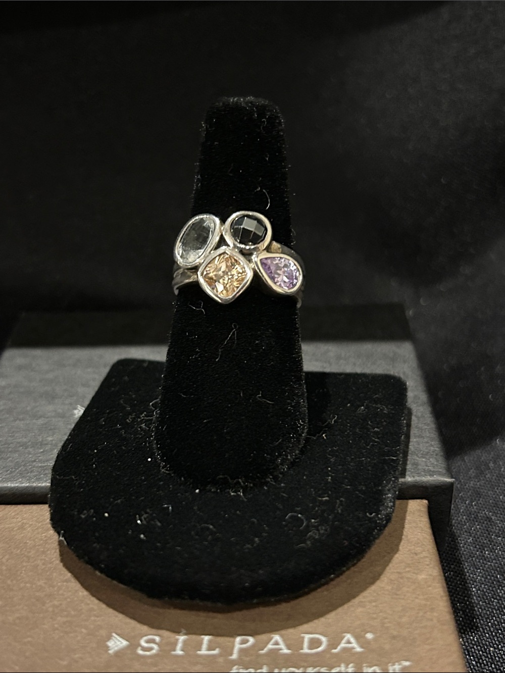 Silpada R2206 Sterling Silver ring with Stones